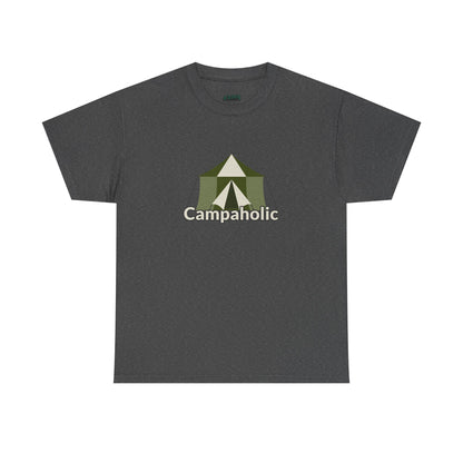 Campaholic – Funny Camping T-Shirt for Campers & Outdoor Lovers | Unisex Heavy Cotton Tee, Adventure Apparel, Summer Outdoor Gift