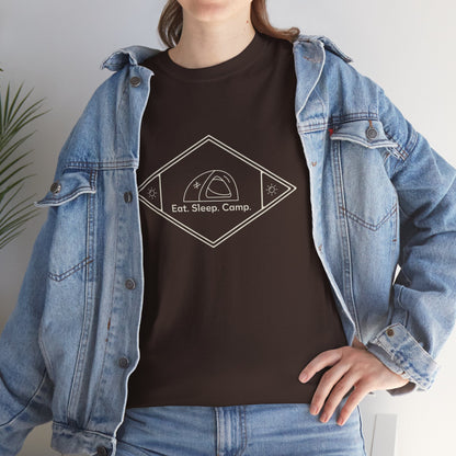 Eat Sleep Camp T-Shirt – Unisex Camping Shirt for Outdoor Lovers, Adventure Tee, Nature Enthusiast Gift, Cozy Campfire Apparel