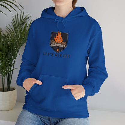 Lets Get Lit Hoodie - Cozy Unisex Hoodie, Campfire Sweatshirt for Outdoor Adventures, Funny Camping Hoodie, Gift for Friends, Fall and Bonfire Apparel