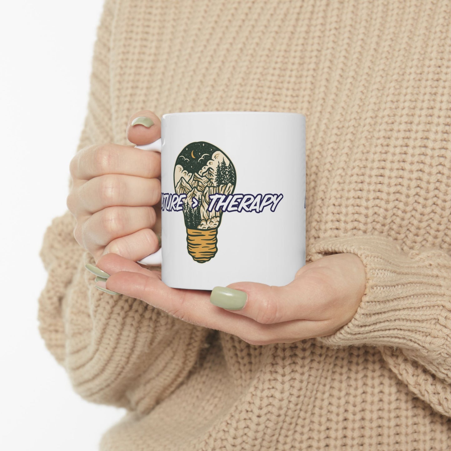 Nature Is Greater Than Therapy Mug - Funny Ceramic Cup for Nature Lovers