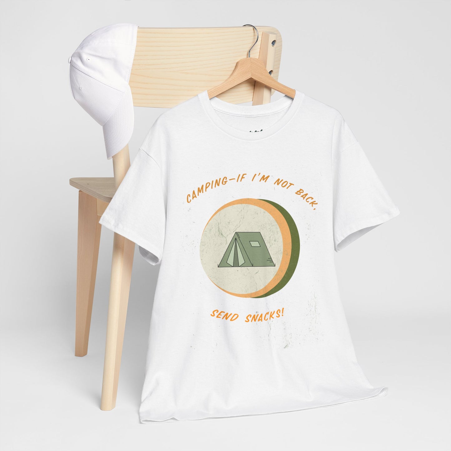 Camping, If I’m Not Back Send Snacks - Funny Camping T-Shirt for Campers & Nature Lovers, Unisex Heavy Cotton Tee, Outdoor Adventure Gift, Summer Hiking Shirt