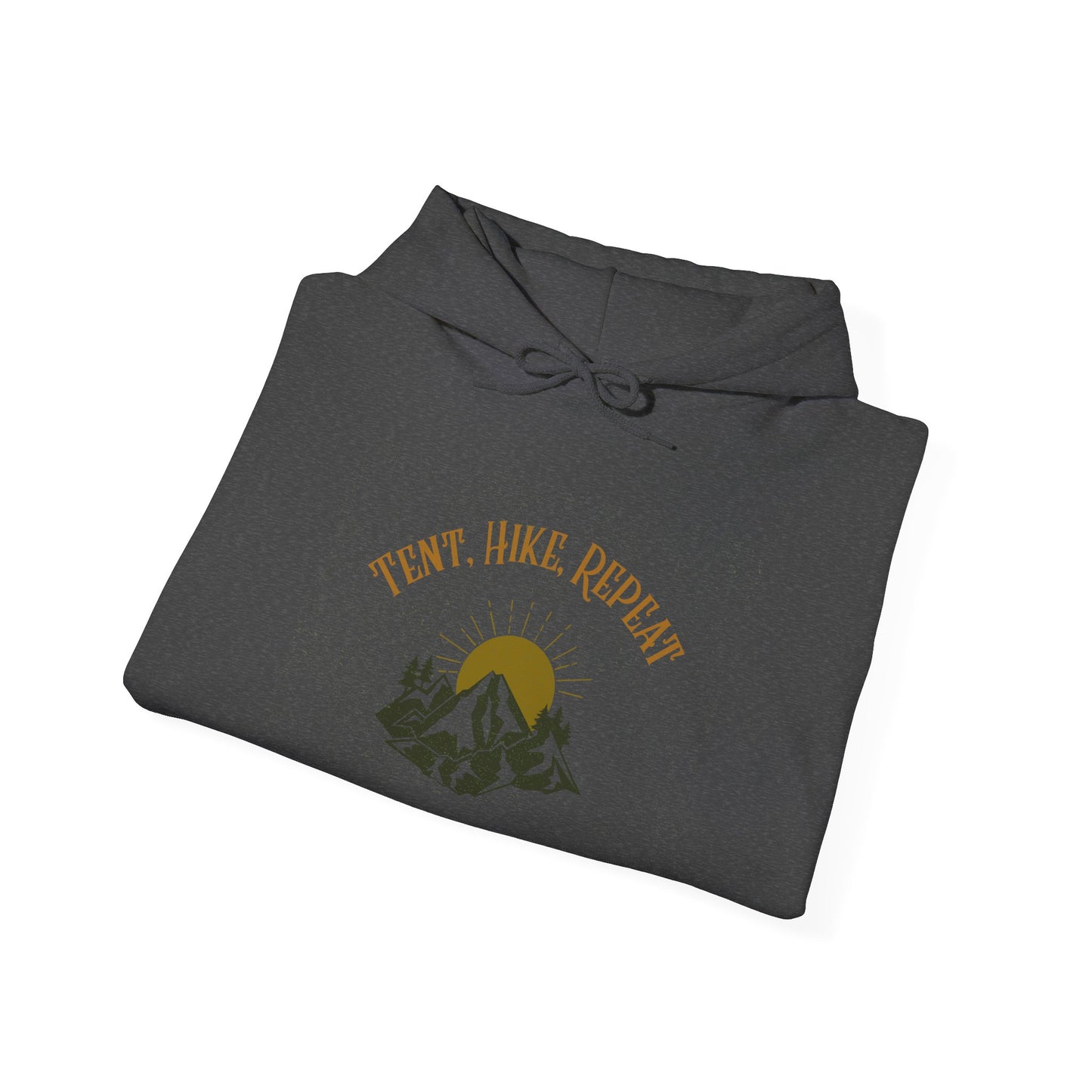 Tent Hike Repeat – Unisex Hoodie, Adventure Camping Sweatshirt, Outdoor Hiking Apparel, Gift for Nature Lovers