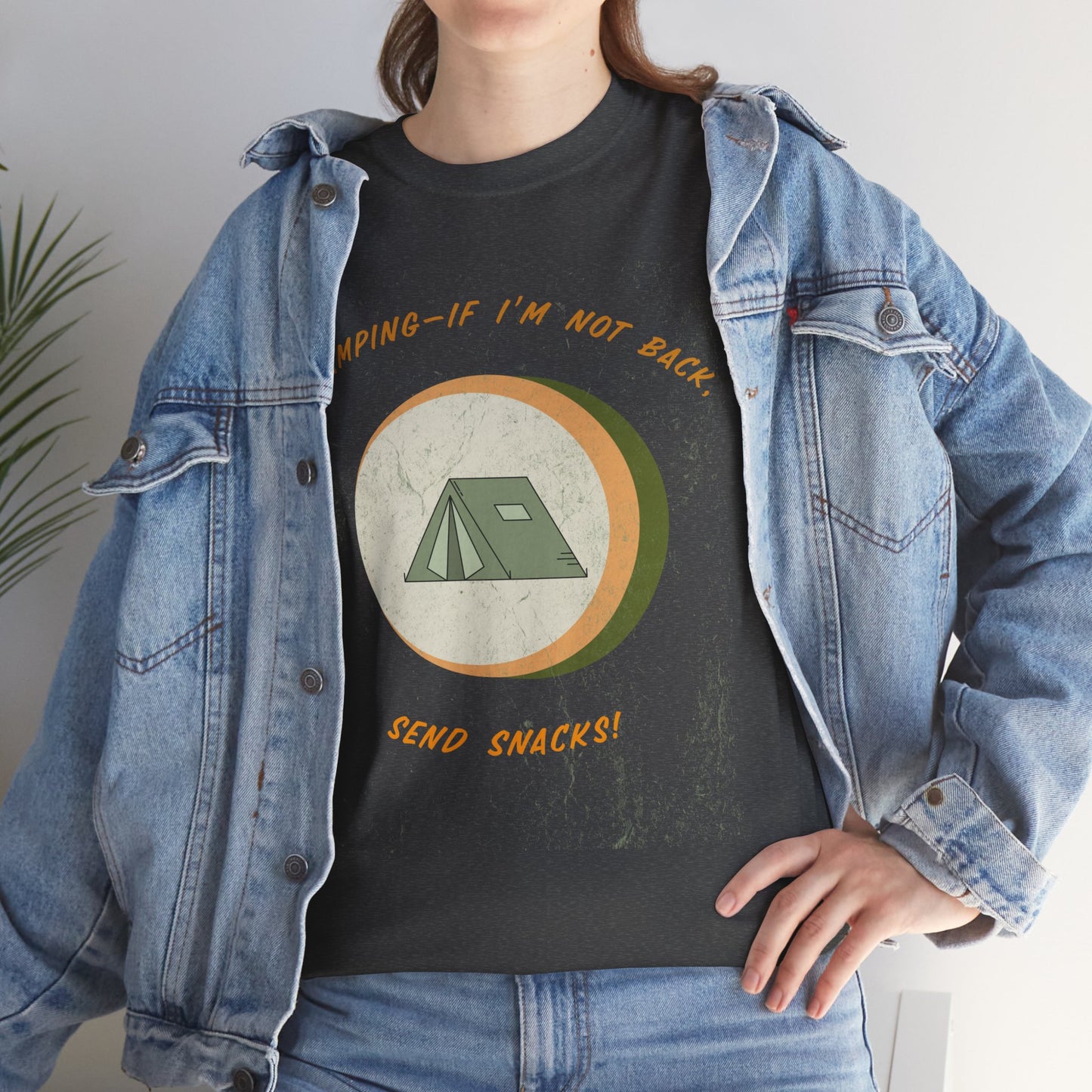 Camping, If I’m Not Back Send Snacks - Funny Camping T-Shirt for Campers & Nature Lovers, Unisex Heavy Cotton Tee, Outdoor Adventure Gift, Summer Hiking Shirt