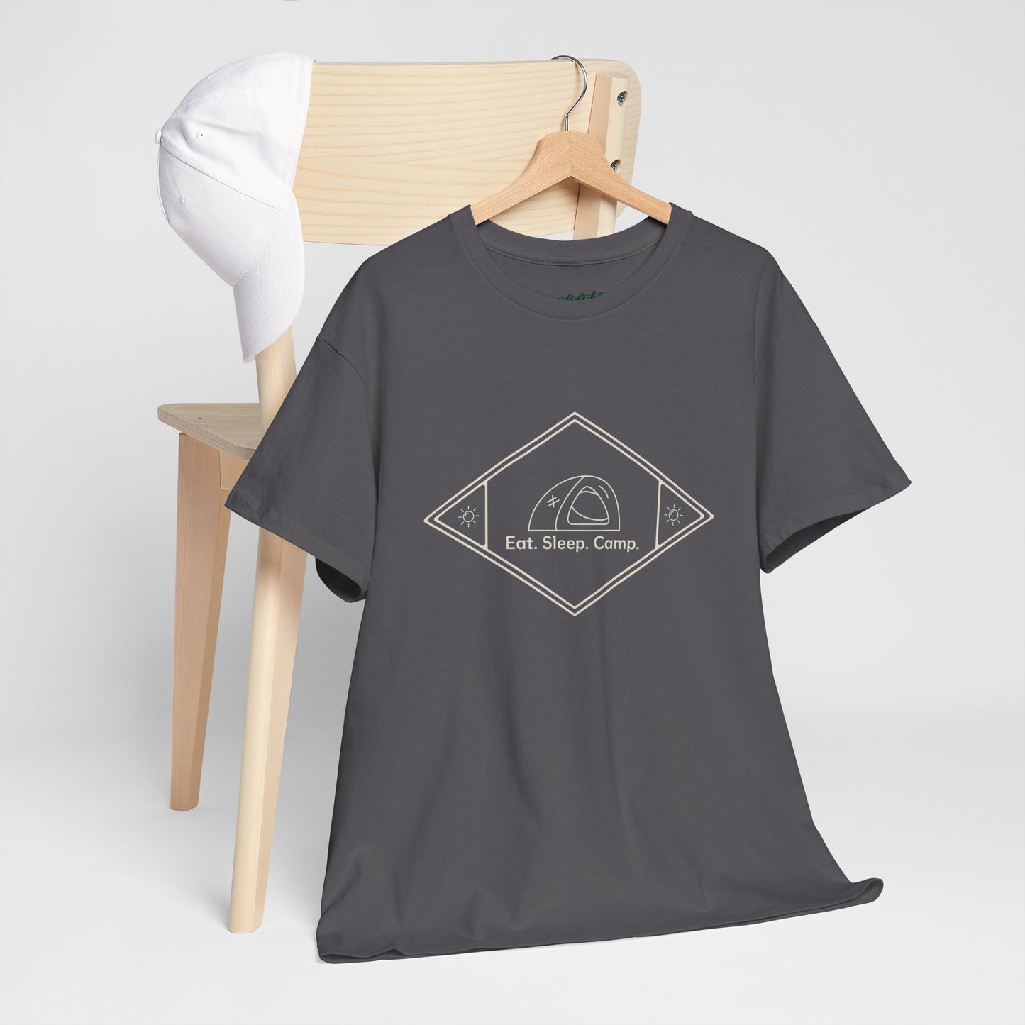 Eat Sleep Camp T-Shirt – Unisex Camping Shirt for Outdoor Lovers, Adventure Tee, Nature Enthusiast Gift, Cozy Campfire Apparel