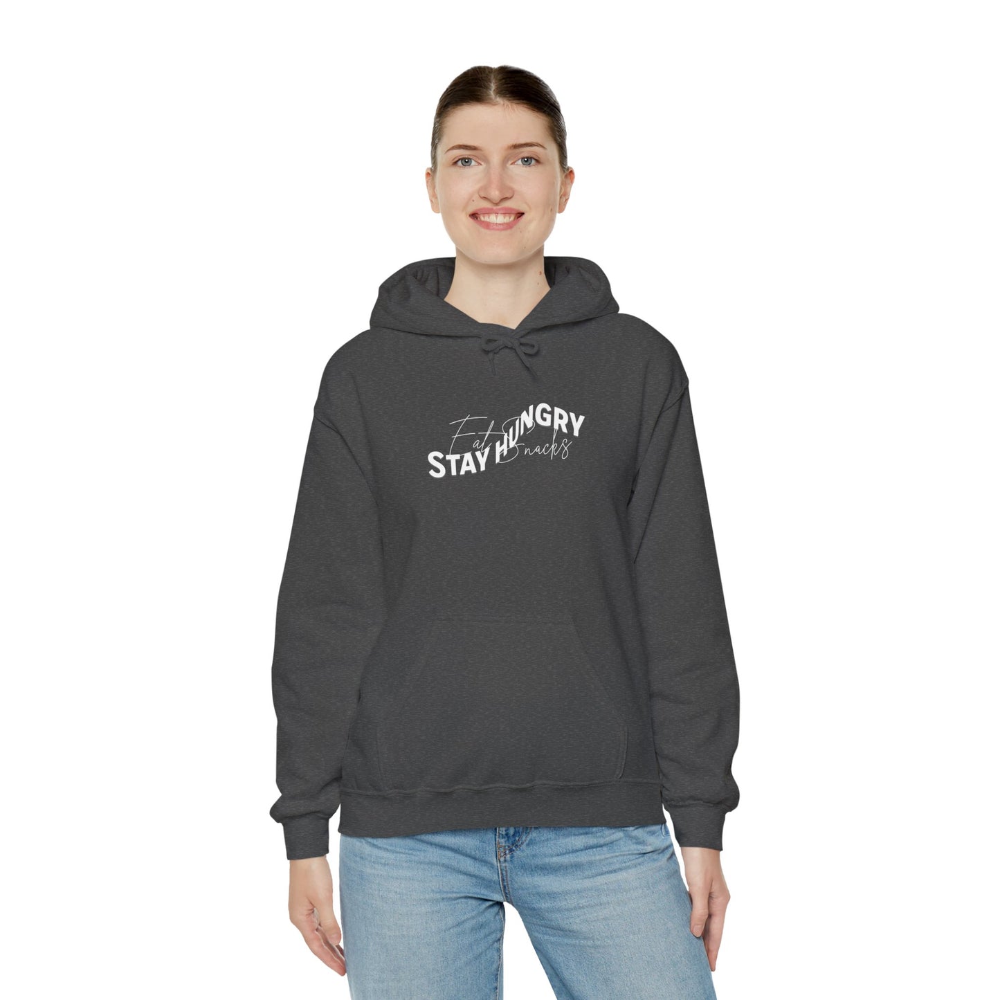 Stay Hungry Eat Snacks Hoodie – Motivational Unisex Sweatshirt, Cozy Casual Wear, Inspirational Gift for Adults, All-Season Outdoor and Everyday Apparel