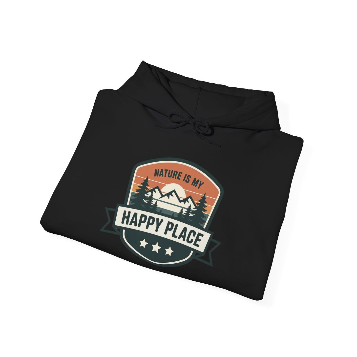 Nature Is My Happy Place Hoodie - Cozy Unisex Sweatshirt for Outdoor Lovers, Hiking and Camping Apparel, Perfect Gift for Nature Enthusiasts