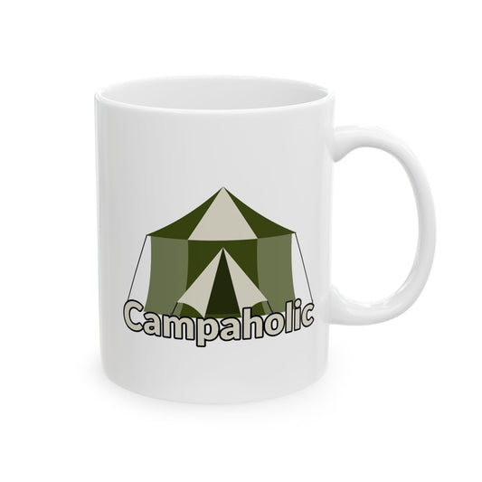 Campaholic Mug – Funny Camping Coffee Cup for Snack Lovers