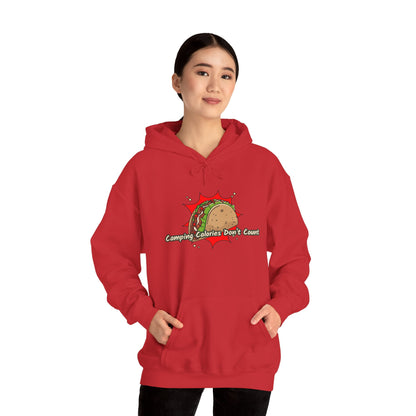 Camping Calories Dont Count Hoodie - Taco Themed Funny Unisex Sweatshirt, Outdoor Adventure Apparel, Gift for Food Lovers, Cozy Casual Wear