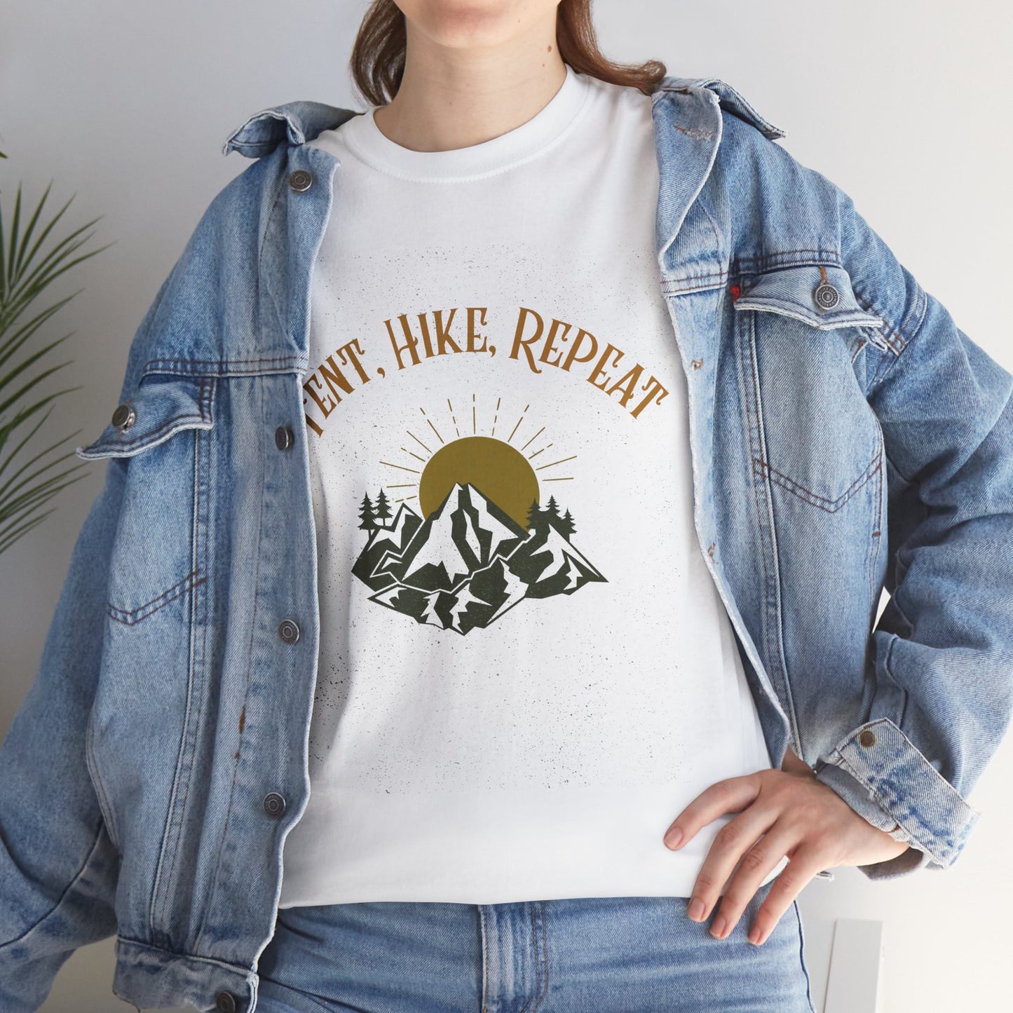 Tent, Hike, Repeat T-Shirt - Adventure, Camping, Hiking Tee for Outdoor Lovers, Unisex Heavy Cotton Nature Shirt, Travel Gift for Campers