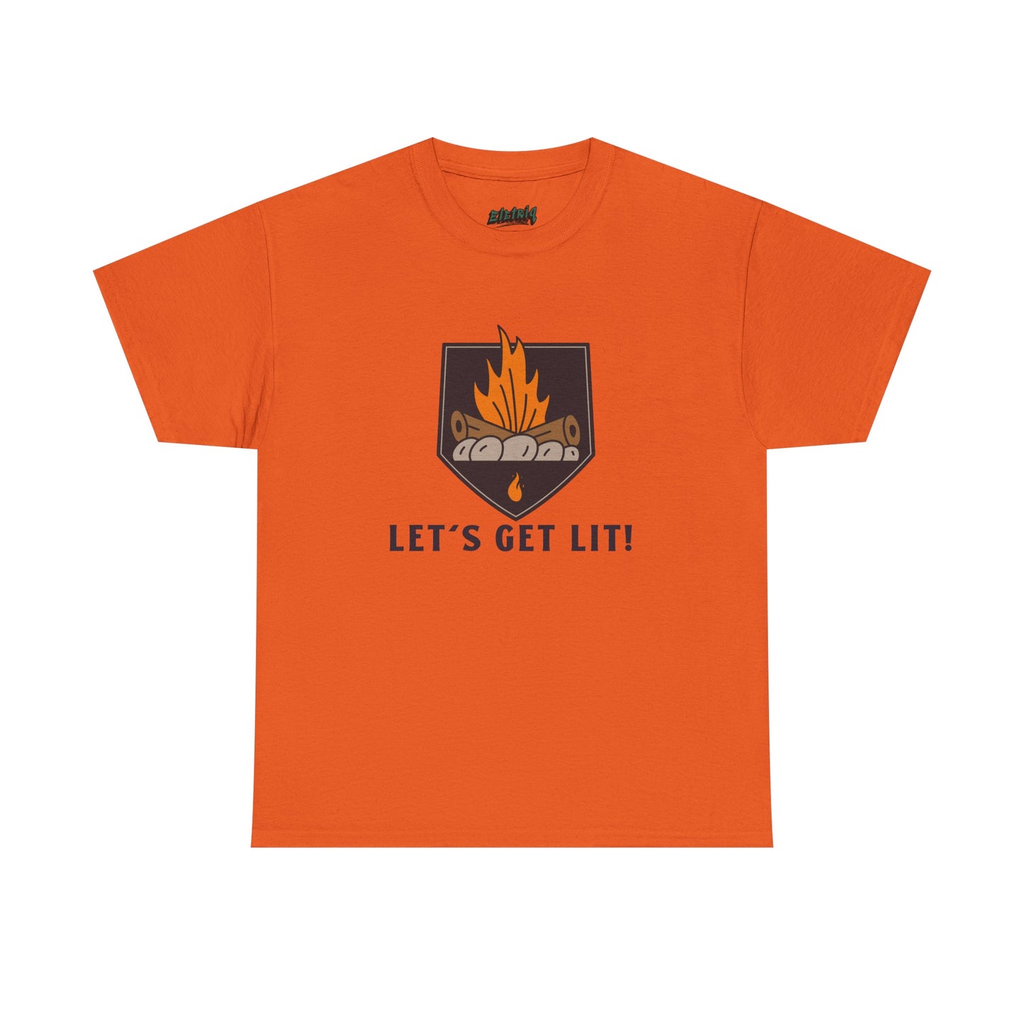 Lets Get Lit - Campfire Unisex Heavy Cotton Tee, Funny Camping T Shirt, Summer BBQ Top, Outdoor Bonfire Apparel, Gift for Campers or Nature Enthusiasts