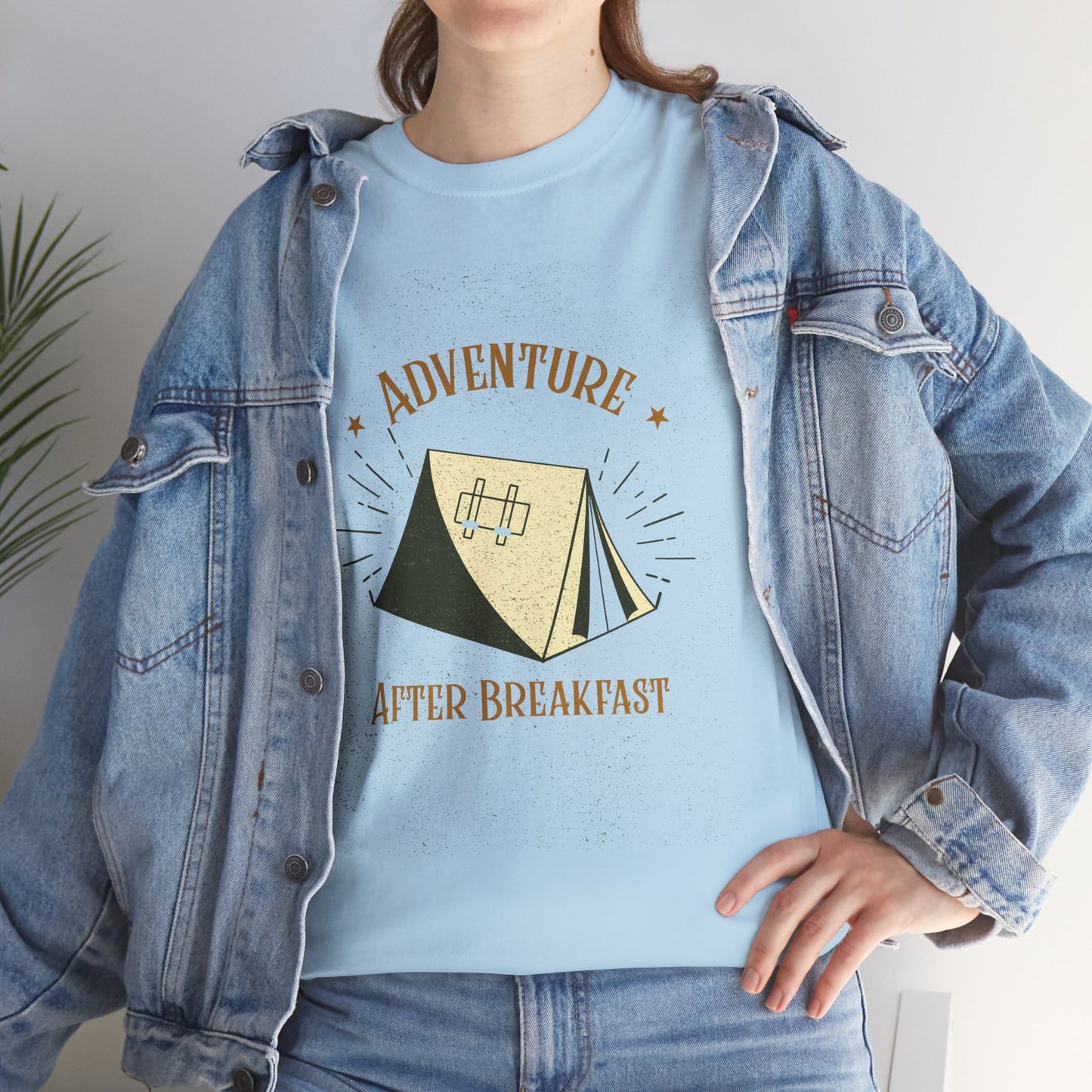 Adventure After Breakfast T-Shirt - Funny Outdoor and Hiking Tee for Nature Lovers, Camping Unisex Cotton Shirt, Travel and Adventure Gift