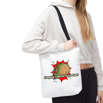 Camping Calories Don't Count Tote Bag — Funny Taco Graphic Bag