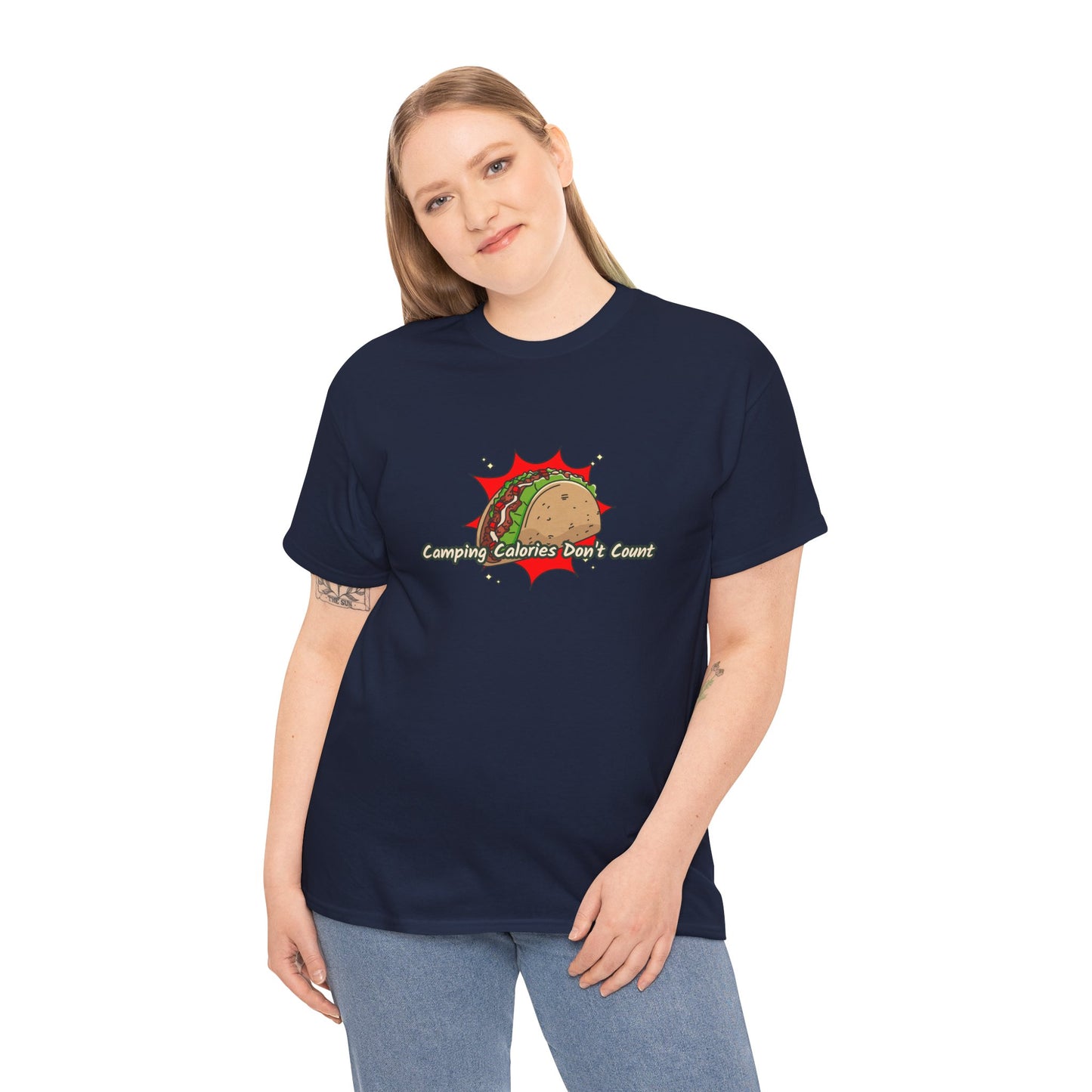 Camping Calories Dont Count T-Shirt – Funny unisex Camping and Foodie Tee for Outdoor Lovers, Adventure Apparel, Taco Lover Gift, Funny Campfire Shirt