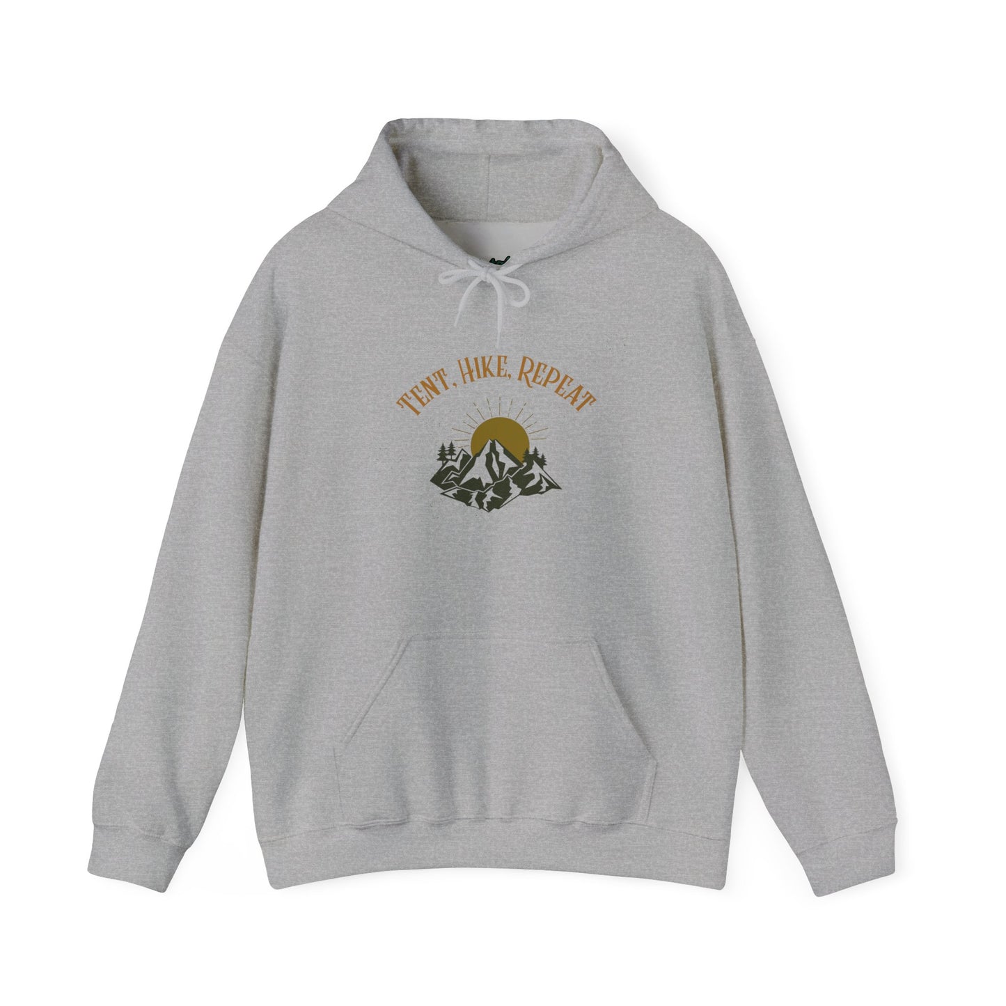 Tent Hike Repeat – Unisex Hoodie, Adventure Camping Sweatshirt, Outdoor Hiking Apparel, Gift for Nature Lovers
