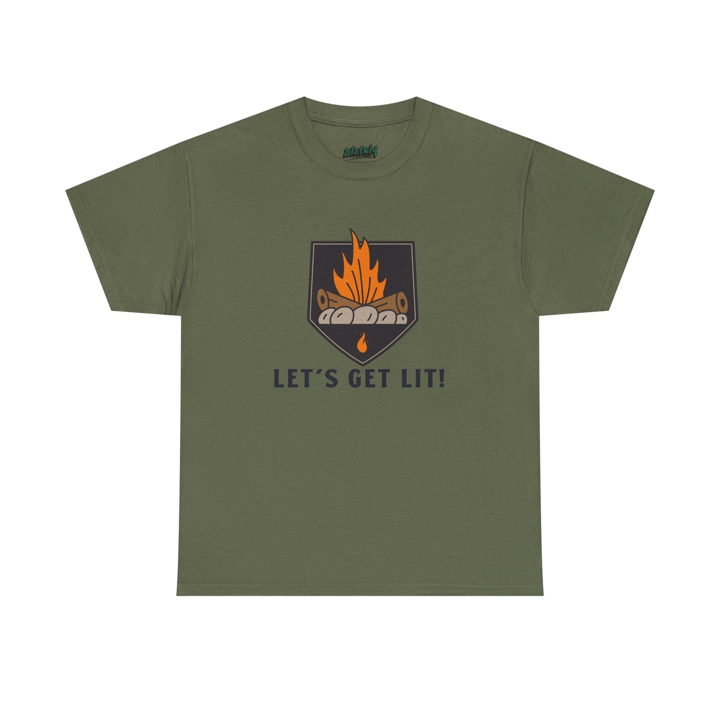 Lets Get Lit - Campfire Unisex Heavy Cotton Tee, Funny Camping T Shirt, Summer BBQ Top, Outdoor Bonfire Apparel, Gift for Campers or Nature Enthusiasts