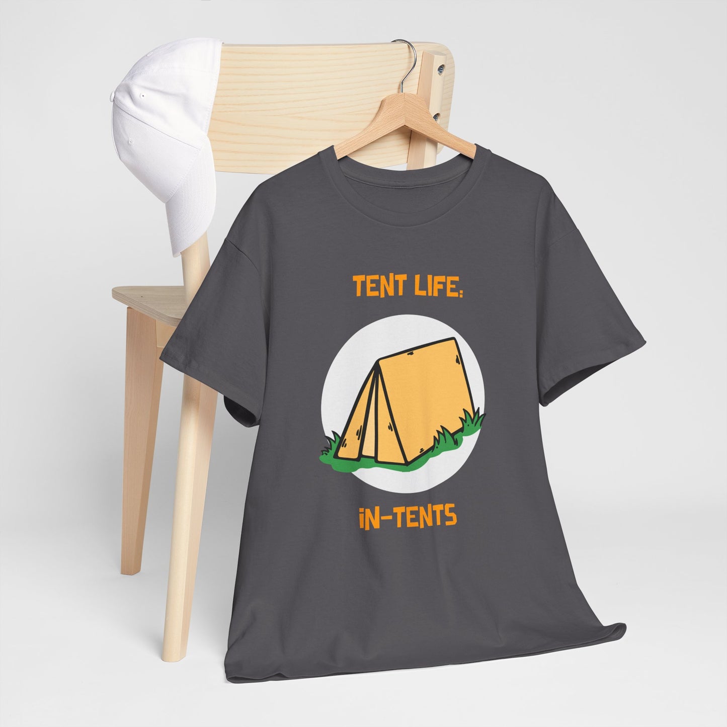 Funny Tent Life, In-Tents Camping T-Shirt –   Campers and Nature Lovers Tee, Unisex Heavy Cotton Tee, Outdoor Adventure Gift, Travel Apparel