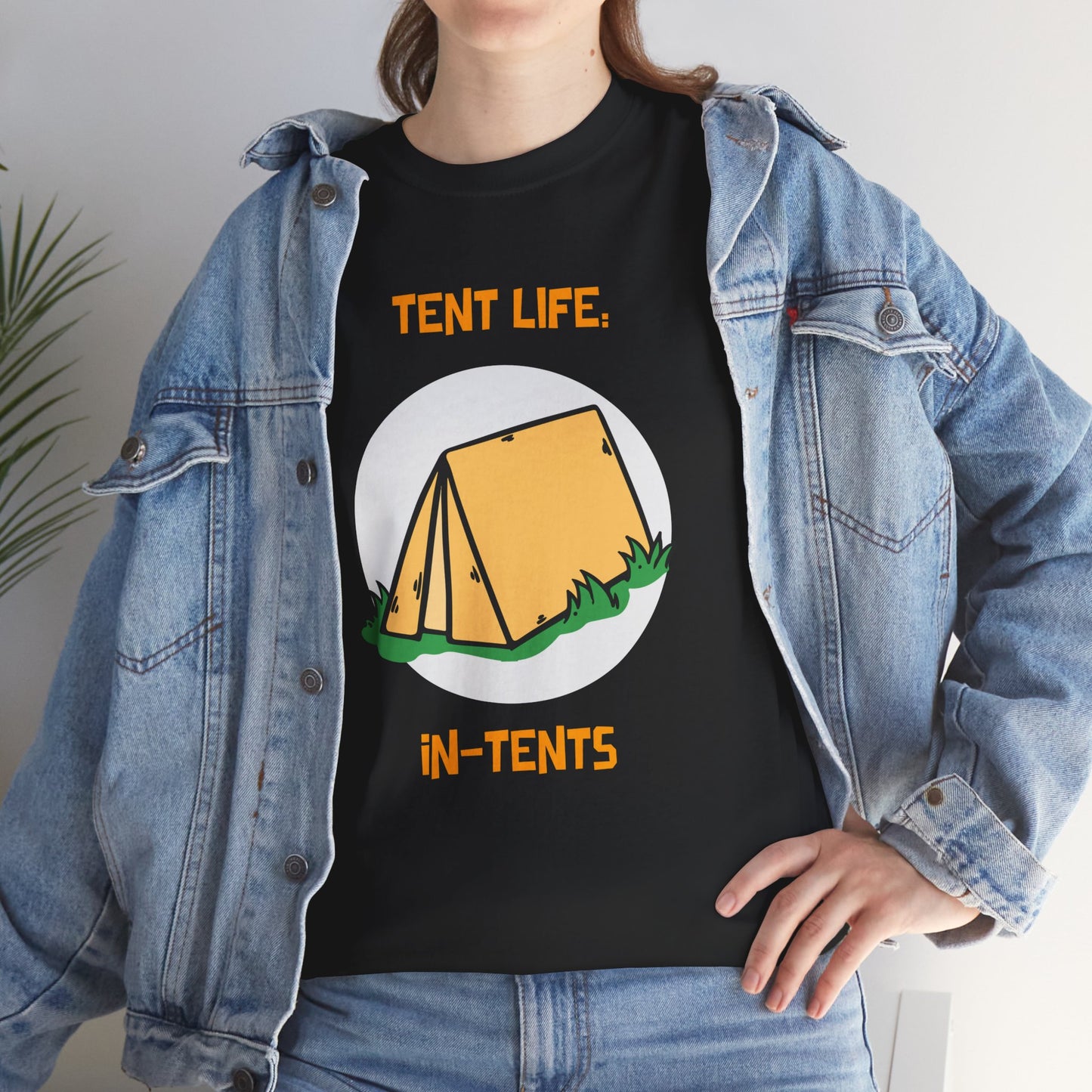 Funny Tent Life, In-Tents Camping T-Shirt –   Campers and Nature Lovers Tee, Unisex Heavy Cotton Tee, Outdoor Adventure Gift, Travel Apparel