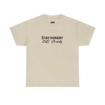 Stay Hungry Eat Snacks T-Shirt – Unisex Cotton Tee for Foodies, Casual Wear, Birthday & Holiday Gift, Layering Shirt for Adults