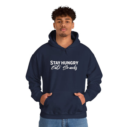 Stay Hungry Eat Snacks Hoodie – Motivational Unisex Sweatshirt, Cozy Casual Wear, Inspirational Gift for Adults, All-Season Outdoor & Everyday Apparel