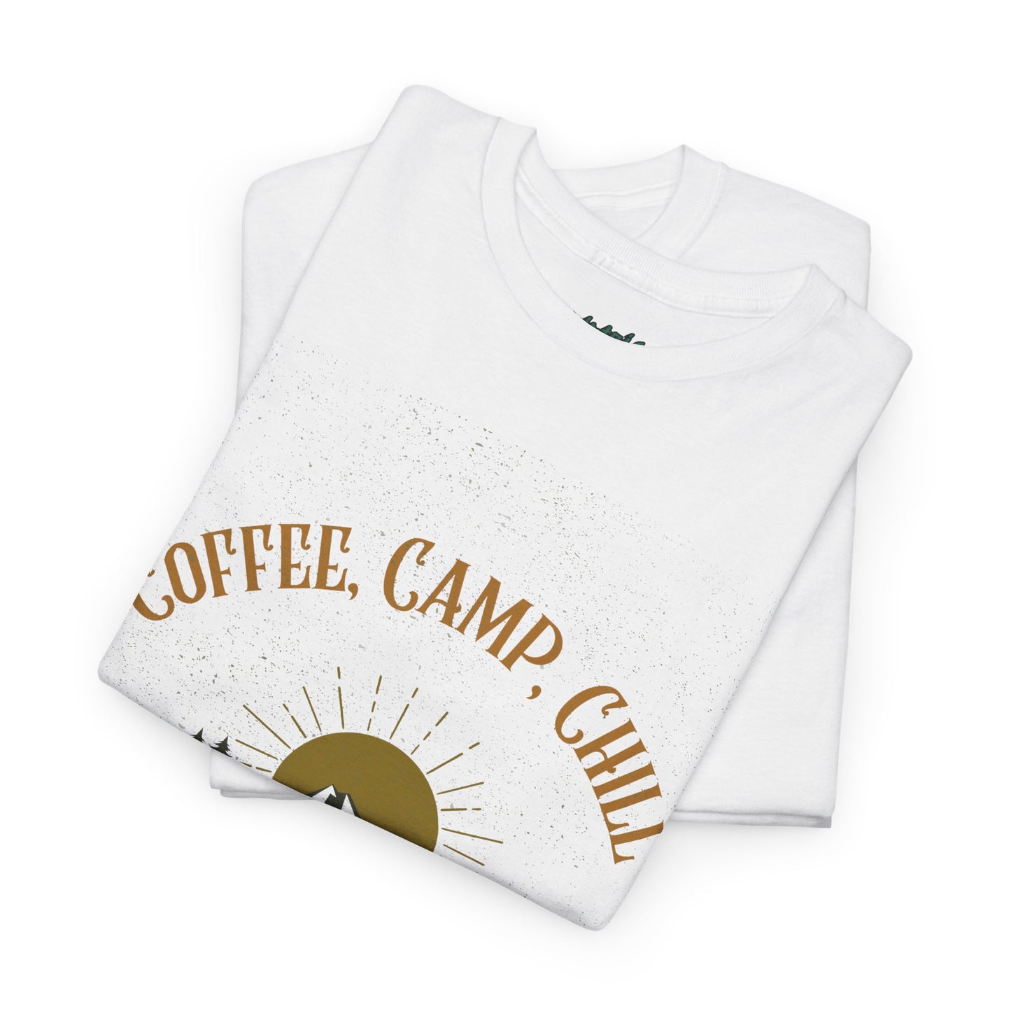Coffee, Camp, Chill T-Shirt – Unisex Camping Tee for Outdoor Lovers, Adventure & Nature Gift, Cozy Travel Shirt for Summer