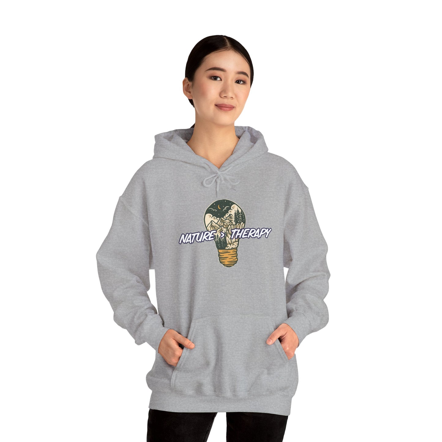 Nature Is Greater Than Therapy Hoodie – Cozy Unisex Sweatshirt for Nature Lovers, Outdoor Adventure Apparel, Perfect Gift for Campers, Hikers, and Nature Enthusiasts