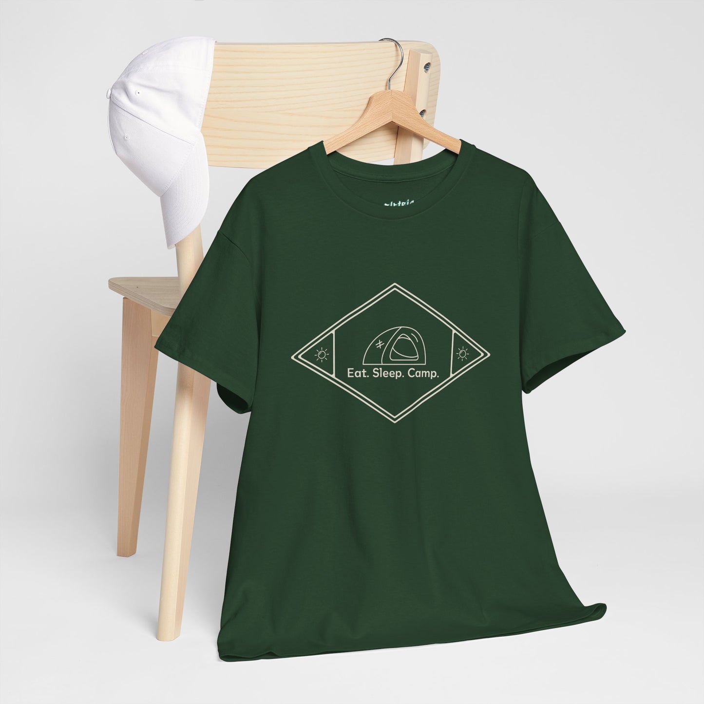 Eat Sleep Camp T-Shirt – Unisex Camping Shirt for Outdoor Lovers, Adventure Tee, Nature Enthusiast Gift, Cozy Campfire Apparel