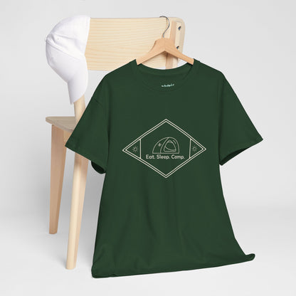 Eat Sleep Camp T-Shirt – Unisex Camping Shirt for Outdoor Lovers, Adventure Tee, Nature Enthusiast Gift, Cozy Campfire Apparel