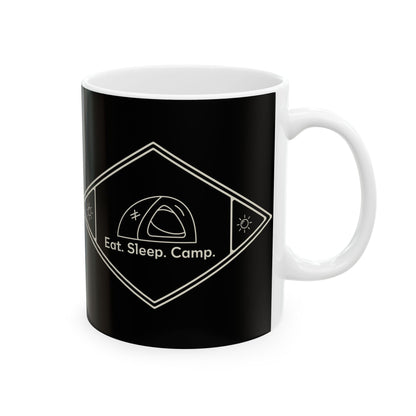 Eat. Sleep. Camp Mug - Funny Camping Ceramic Coffee Mug