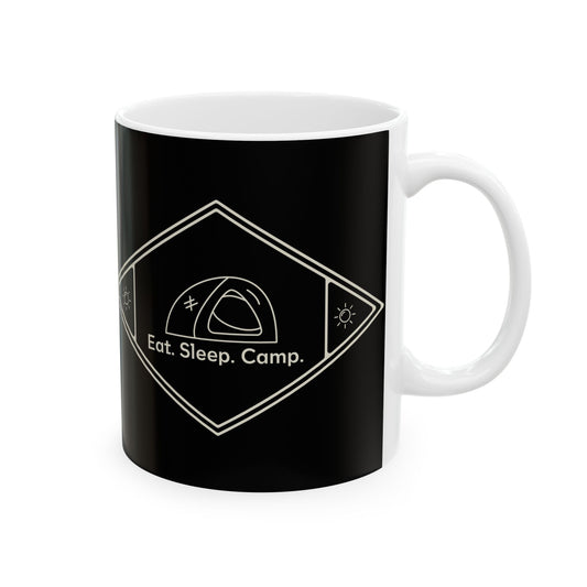 Eat. Sleep. Camp Mug - Funny Camping Ceramic Coffee Mug