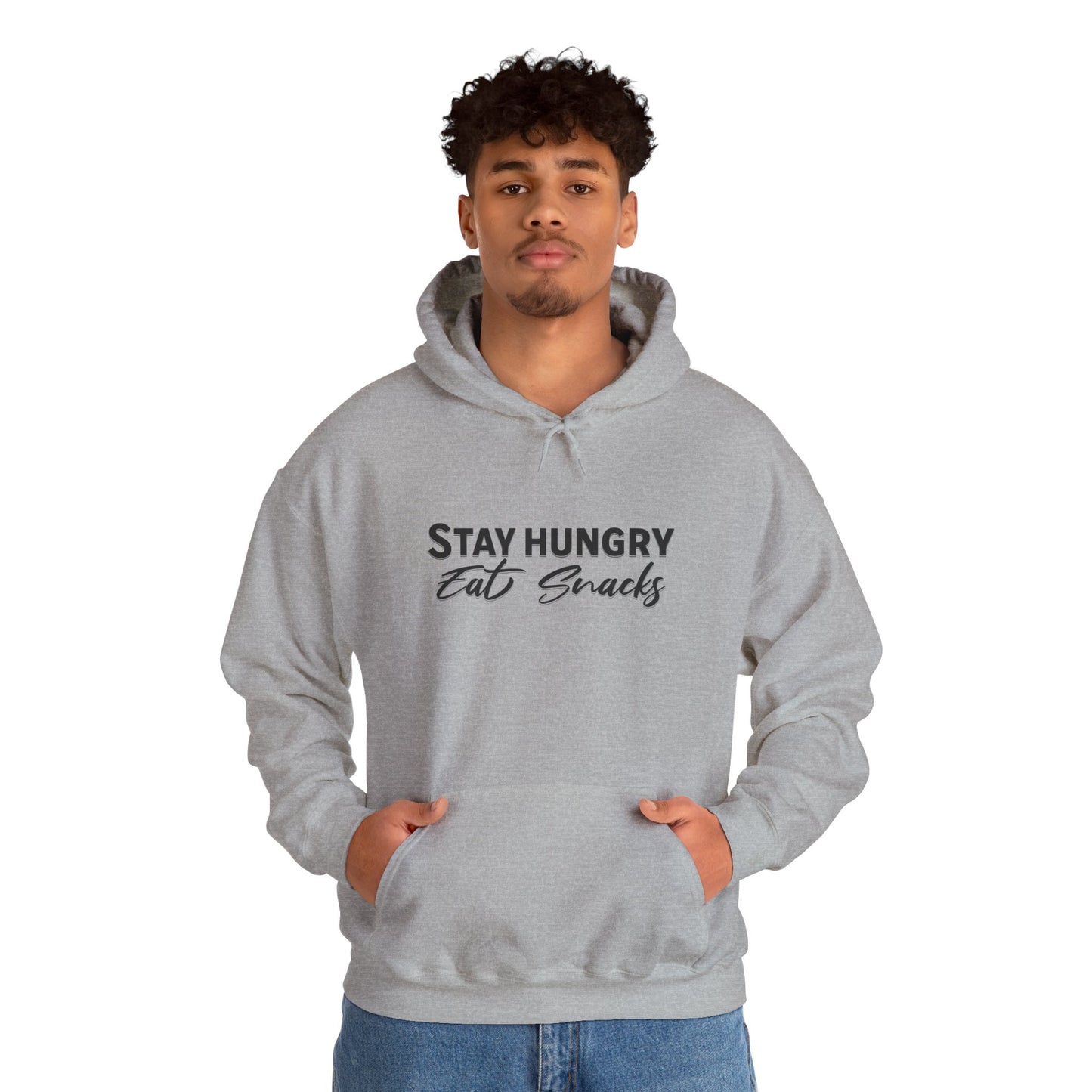Stay Hungry Eat Snacks Hoodie – Motivational Unisex Sweatshirt, Cozy Casual Wear, Inspirational Gift for Adults, All-Season Outdoor & Everyday Apparel