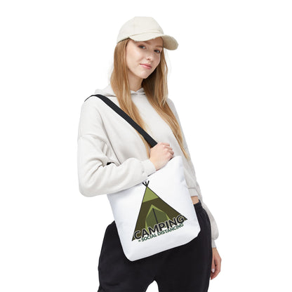Camping Equals Social Distancing Tote Bag — Funny Campers and Outdoorsy Bag