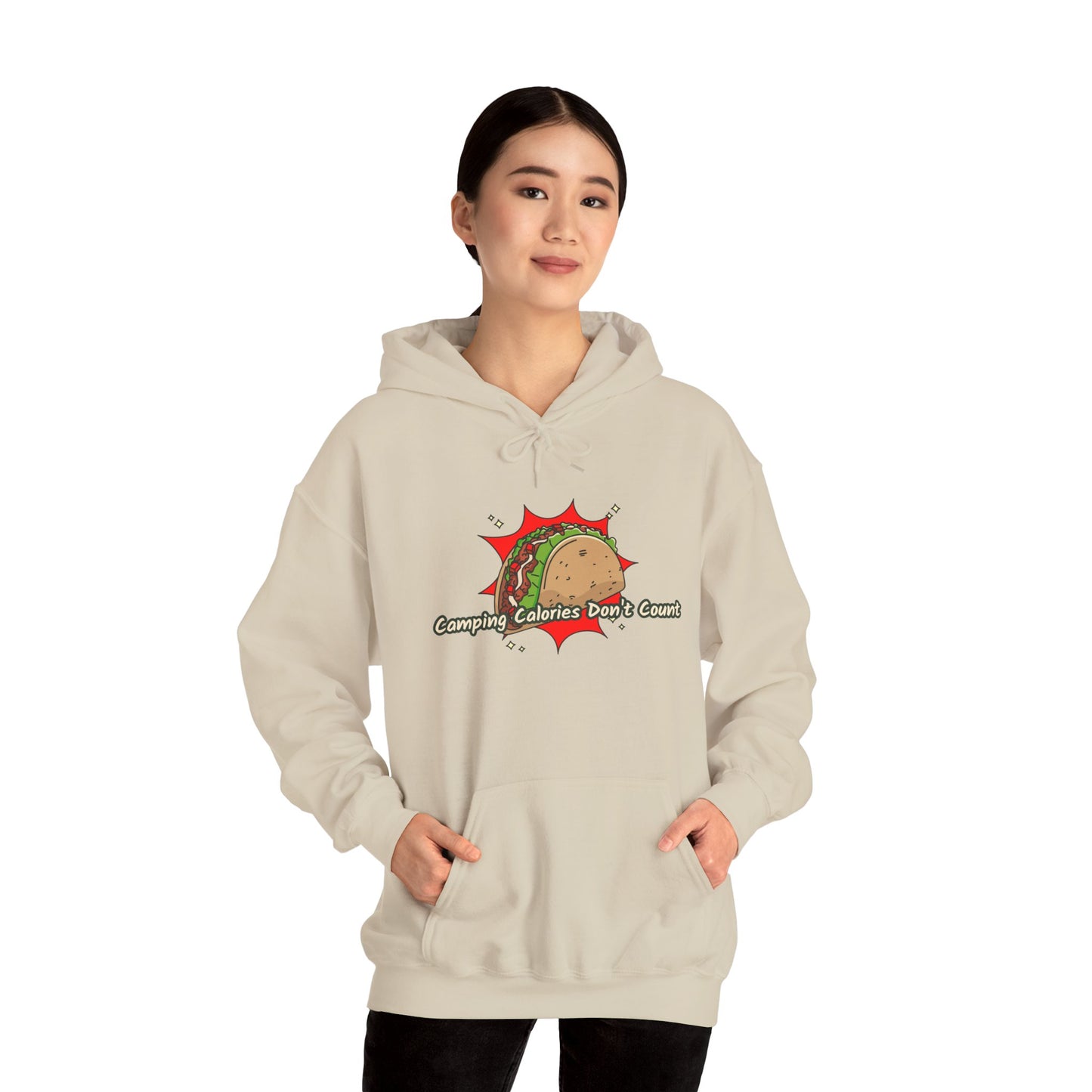 Camping Calories Dont Count Hoodie - Taco Themed Funny Unisex Sweatshirt, Outdoor Adventure Apparel, Gift for Food Lovers, Cozy Casual Wear
