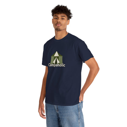 Campaholic – Funny Camping T-Shirt for Campers & Outdoor Lovers | Unisex Heavy Cotton Tee, Adventure Apparel, Summer Outdoor Gift