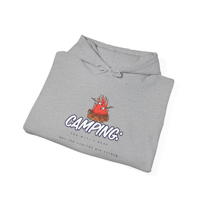 Camping WiFi Is Weak but Stories Are Strong Hoodie – Cozy Outdoor Pullover, Unisex Camping Sweatshirt, Gift for Campers, Hiking and Nature Lovers