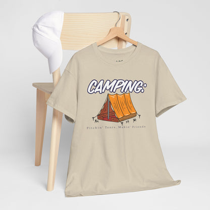 Pitchin Tents, Makin Friends – Funny Camping T-Shirt for Outdoor Enthusiasts, Hikers & Nature Lovers | Unisex Summer Camp Tee Gift