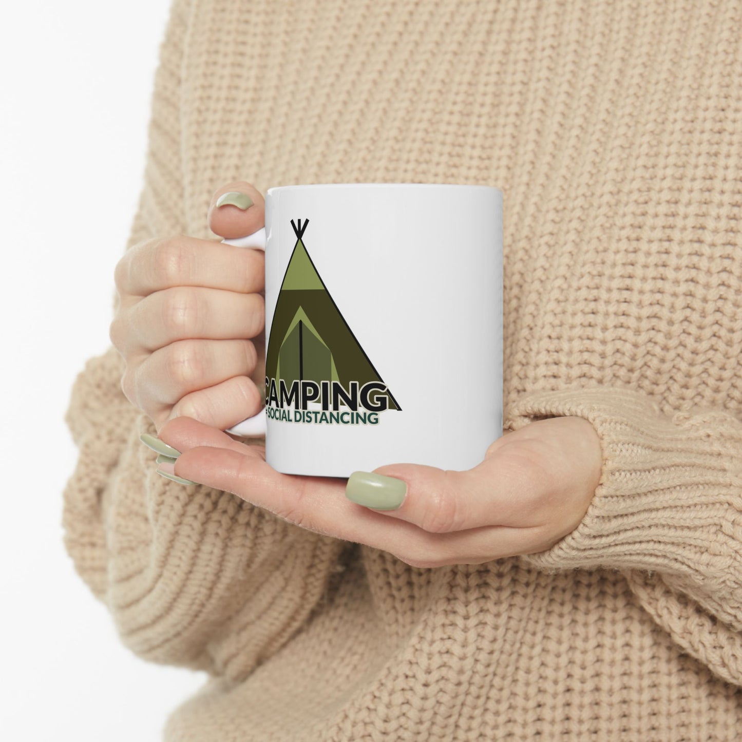 Camping Equals Social Distancing Mug – Funny Camping Coffee Cup