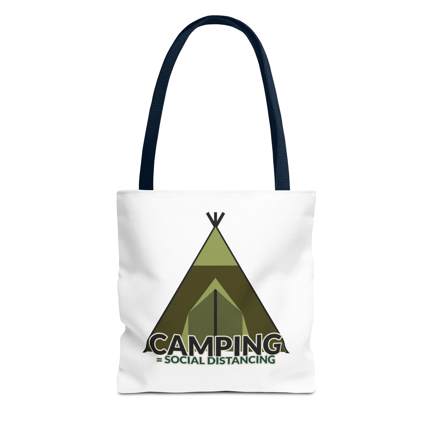 Camping Equals Social Distancing Tote Bag — Funny Campers and Outdoorsy Bag