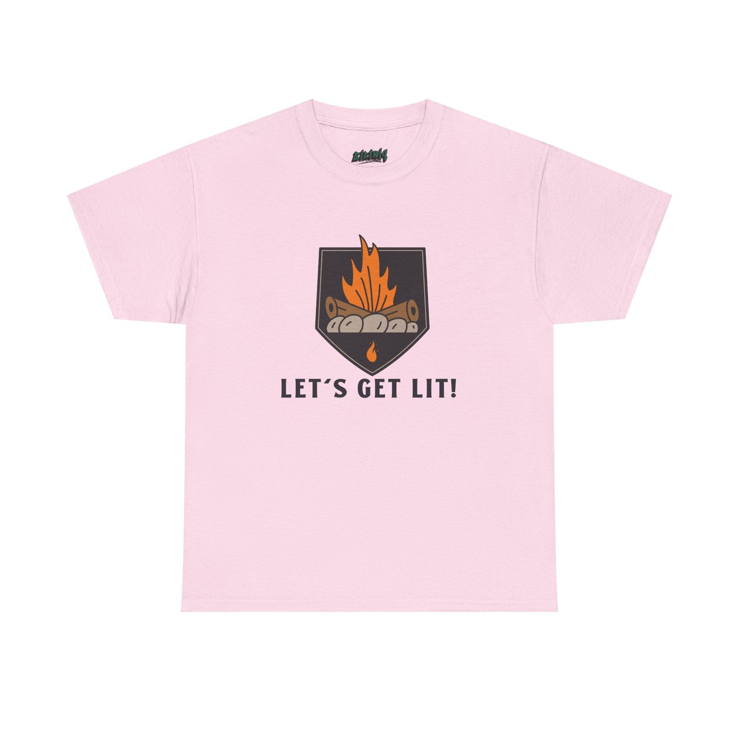 Lets Get Lit - Campfire Unisex Heavy Cotton Tee, Funny Camping T Shirt, Summer BBQ Top, Outdoor Bonfire Apparel, Gift for Campers or Nature Enthusiasts