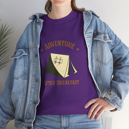 Adventure After Breakfast T-Shirt - Funny Outdoor and Hiking Tee for Nature Lovers, Camping Unisex Cotton Shirt, Travel and Adventure Gift