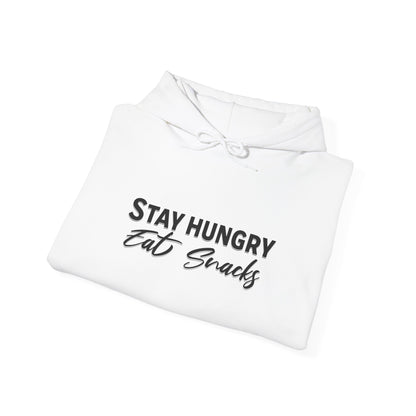 Stay Hungry Eat Snacks Hoodie – Motivational Unisex Sweatshirt, Cozy Casual Wear, Inspirational Gift for Adults, All-Season Outdoor & Everyday Apparel