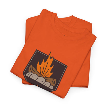 Lets Get Lit - Campfire Unisex Heavy Cotton Tee, Funny Camping T Shirt, Summer BBQ Top, Outdoor Bonfire Apparel, Gift for Campers or Nature Enthusiasts