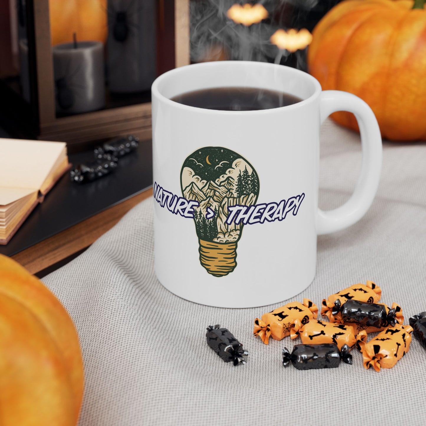 Nature Is Greater Than Therapy Mug - Funny Ceramic Cup for Nature Lovers