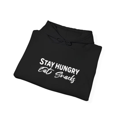 Stay Hungry Eat Snacks Hoodie – Motivational Unisex Sweatshirt, Cozy Casual Wear, Inspirational Gift for Adults, All-Season Outdoor & Everyday Apparel