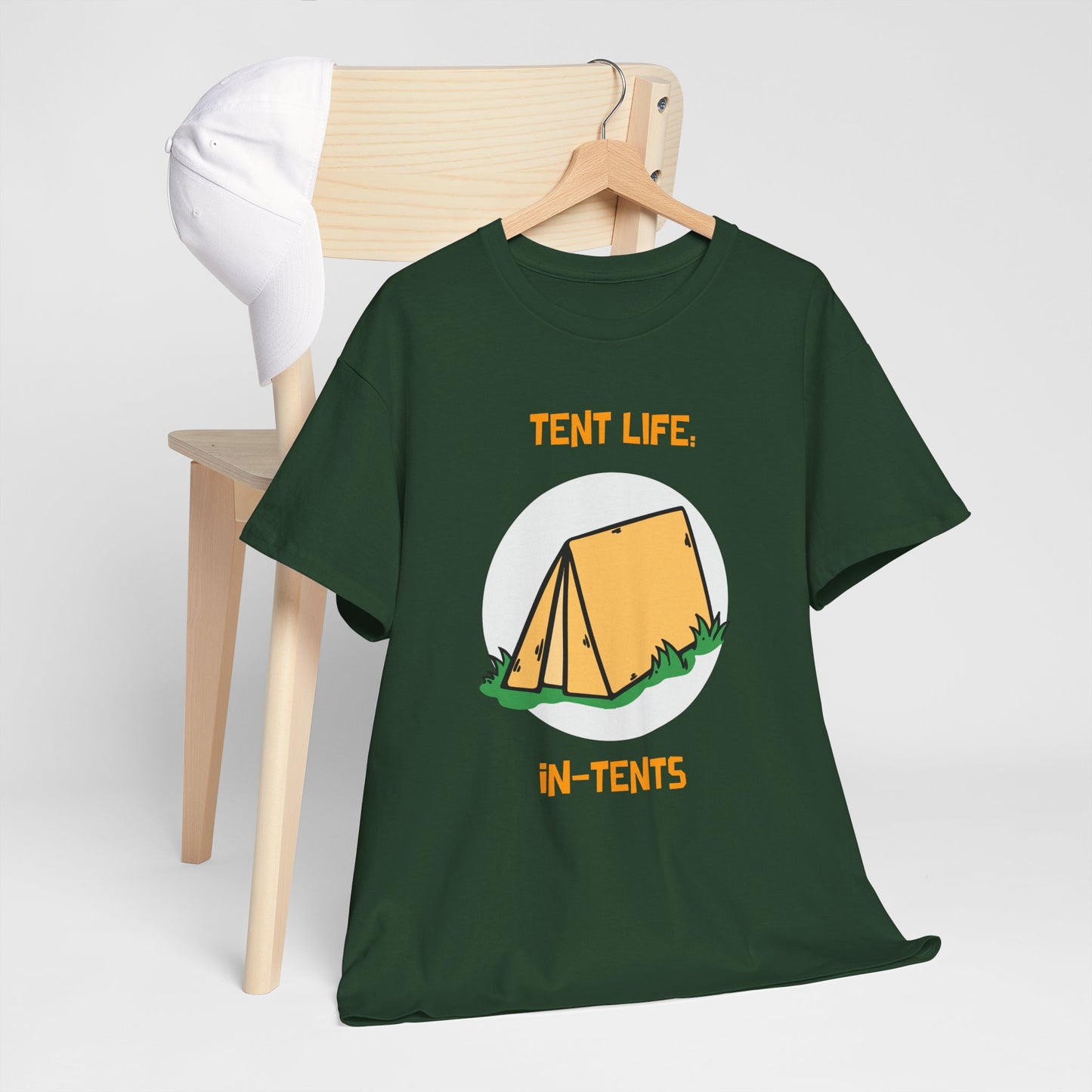 Funny Tent Life, In-Tents Camping T-Shirt –   Campers and Nature Lovers Tee, Unisex Heavy Cotton Tee, Outdoor Adventure Gift, Travel Apparel