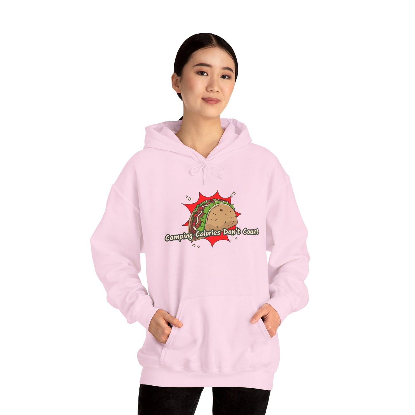 Camping Calories Dont Count Hoodie - Taco Themed Funny Unisex Sweatshirt, Outdoor Adventure Apparel, Gift for Food Lovers, Cozy Casual Wear