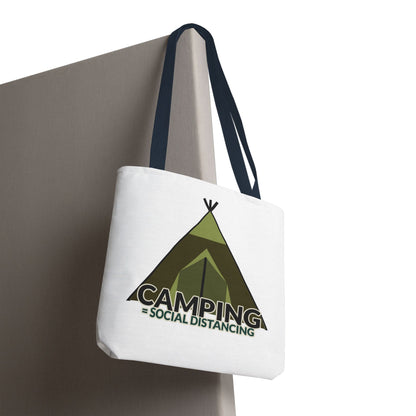 Camping Equals Social Distancing Tote Bag — Funny Campers and Outdoorsy Bag