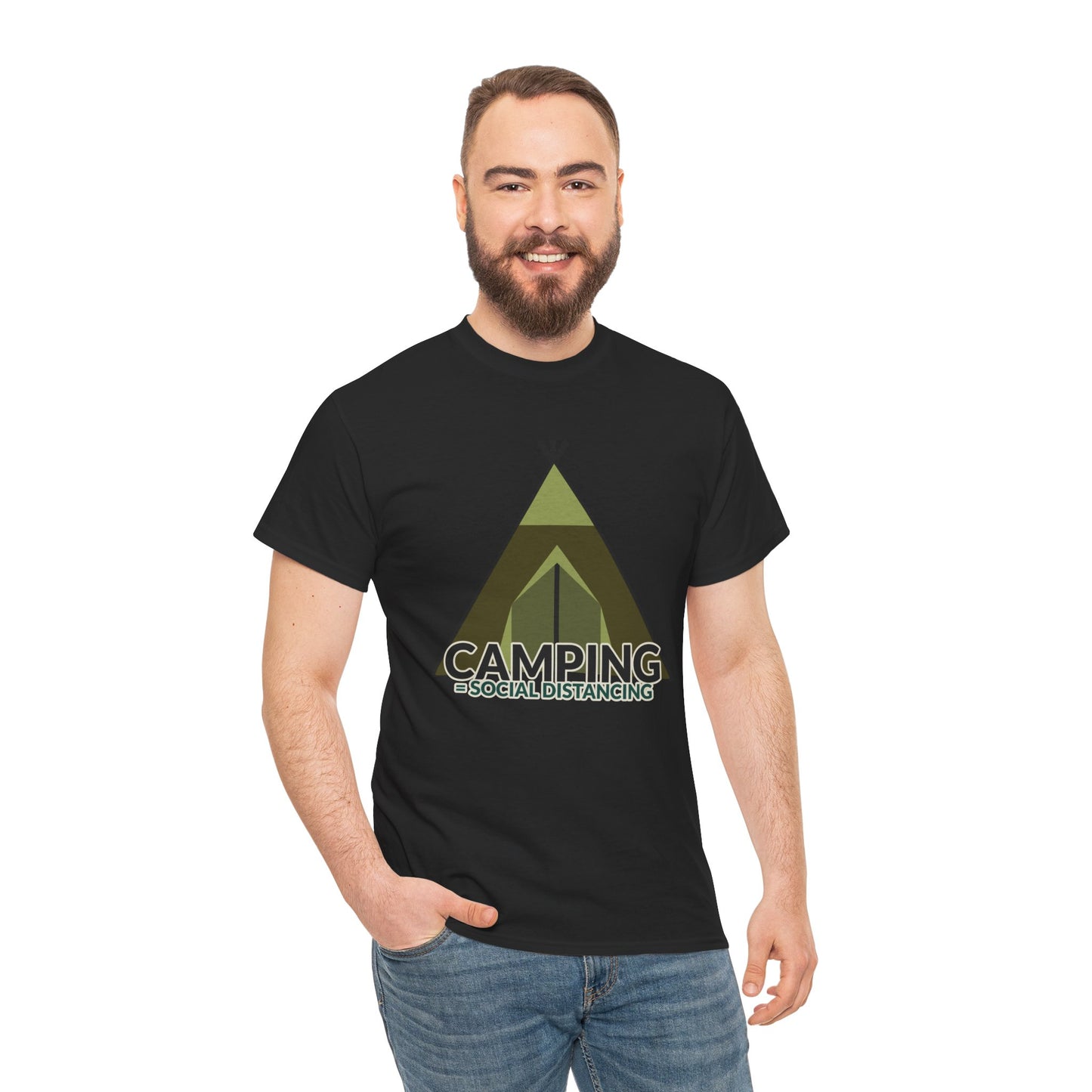 Camping Equals Social Distancing T-Shirt – Funny Unisex Outdoor Tee for Campers & Nature Lovers, Adventure Apparel, Hiking Gift, Camping Humor Shirt