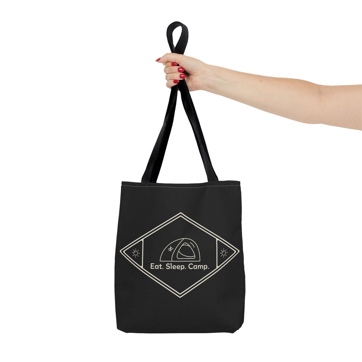 Eat. Sleep. Camp. Tote Bag —Canvas Tote for Campers & Outdoor Lovers