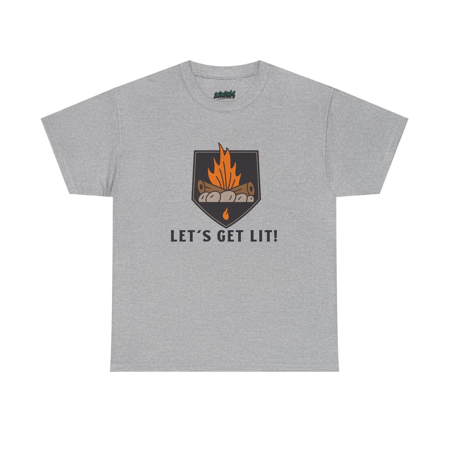Lets Get Lit - Campfire Unisex Heavy Cotton Tee, Funny Camping T Shirt, Summer BBQ Top, Outdoor Bonfire Apparel, Gift for Campers or Nature Enthusiasts