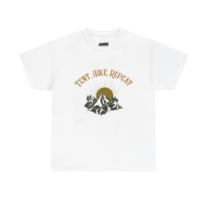 Tent, Hike, Repeat T-Shirt - Adventure, Camping, Hiking Tee for Outdoor Lovers, Unisex Heavy Cotton Nature Shirt, Travel Gift for Campers